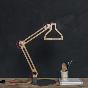 Silhouette Lamps and Angled table lamp, On desk in lifestyle shot