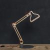 With lights on and angled head