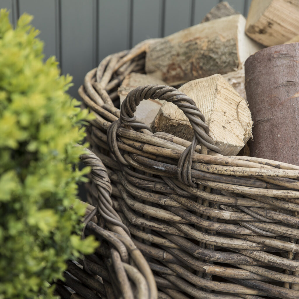 large log baskets with close up of basket quality