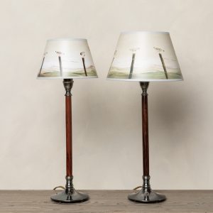 Coastal Birds Lampshade showing large and small sizes together