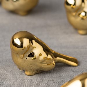 Gold bird ornaments