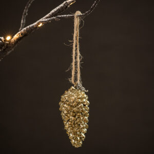Gold pine cone ornament