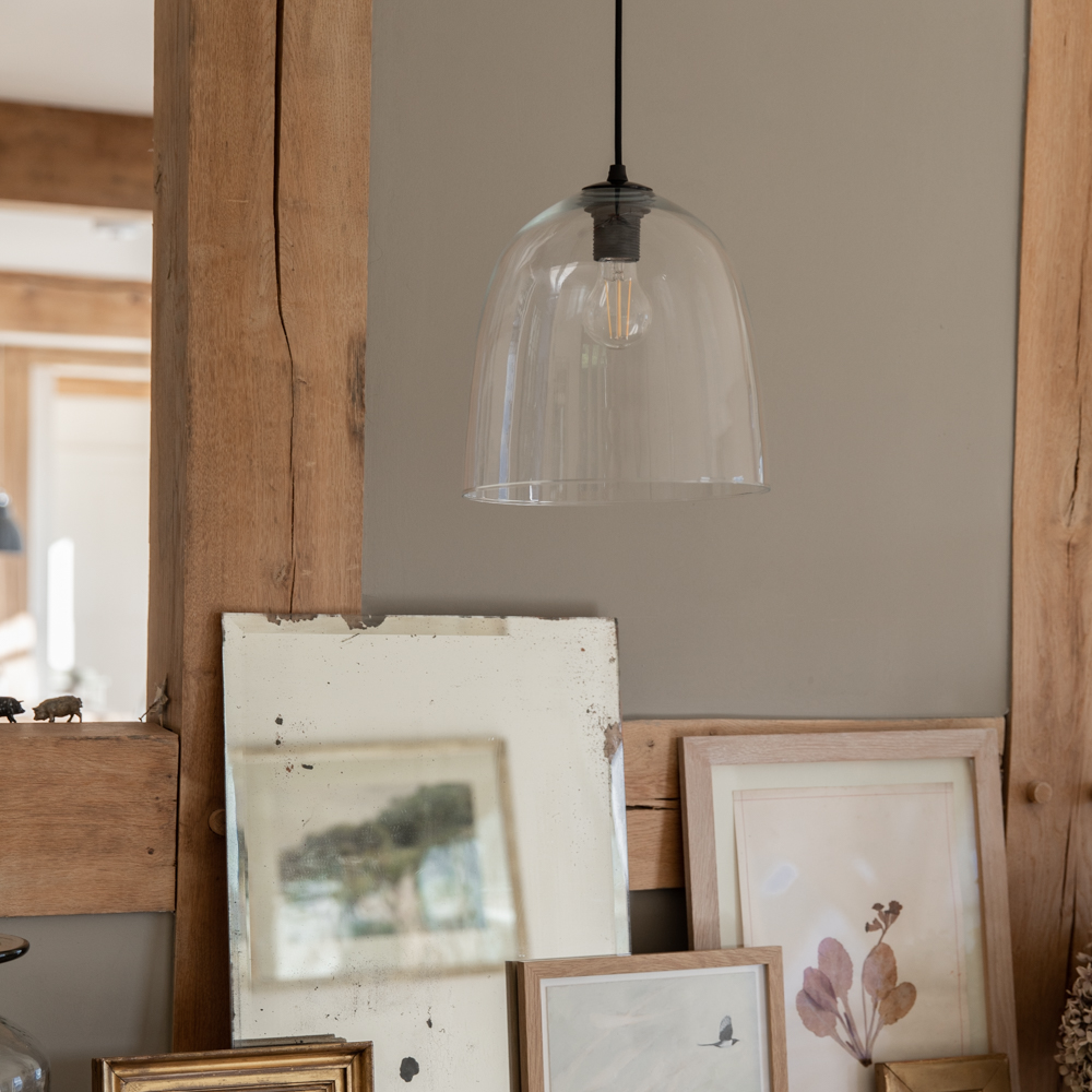 Large Glass Pendant Light - Glass Dome 