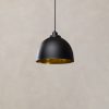 black gold dome pendant light