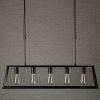Black And Metal 5 Lamp Glass Box Pendant Light By Motta Living