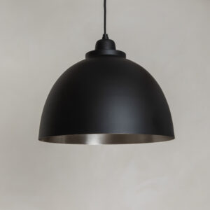 Matt Black and Nickel Dome Pendant Light