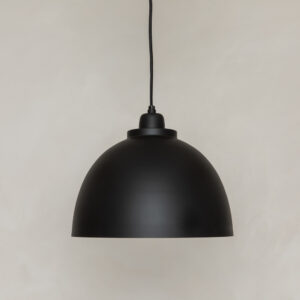 black nickel dome hanging light