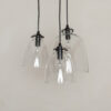 three glass domes with lights off