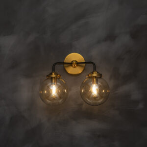 Art Deco Style Double Glass Dome Wall Light